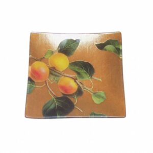 Peaches - 4" Square Tray in gold